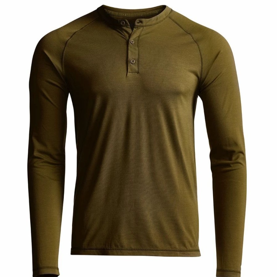 Base & Mid Layers * | Sitka Hanger Work Henley Long Sleeve Shirt Covert