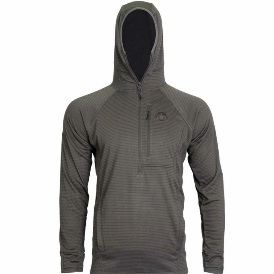 Base & Mid Layers * | Blackovis Timber Creek Performance Grid Fleece 1/4 Zip Hoodie