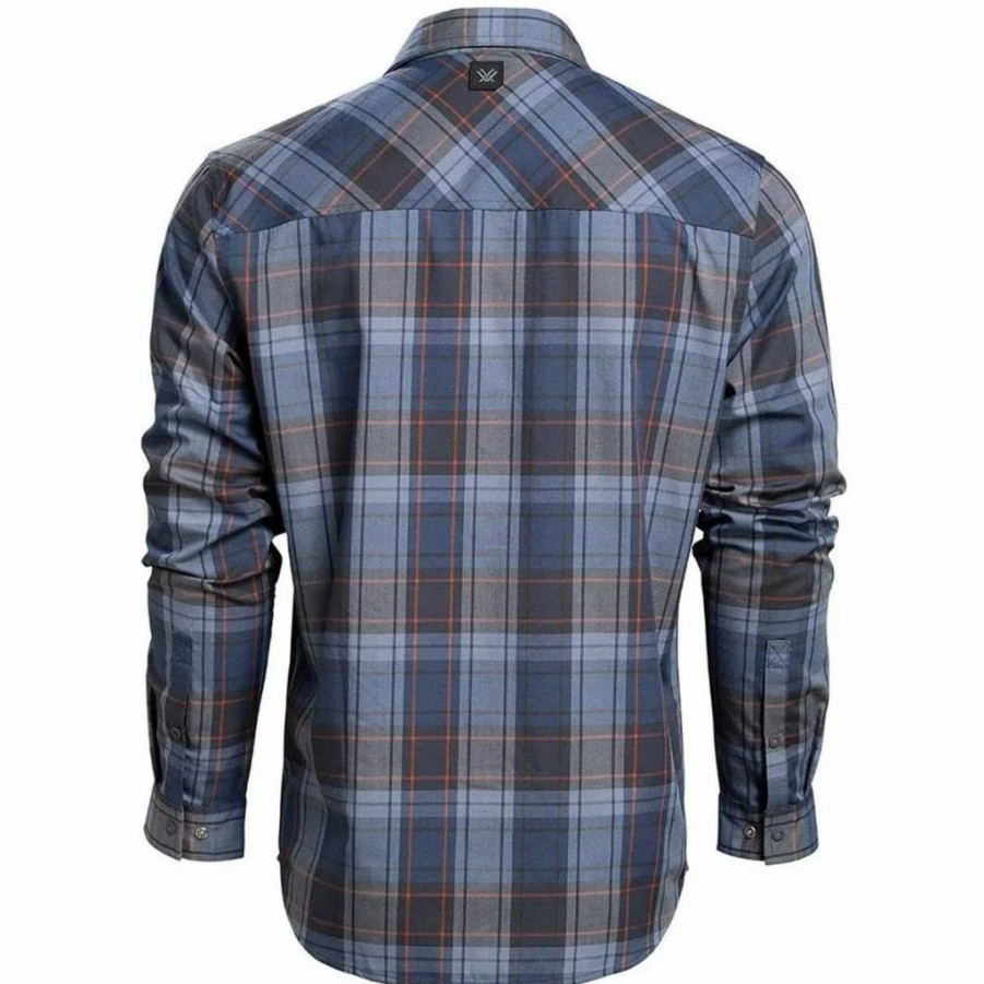 Base & Mid Layers * | Vortex Trail Call Tech Flannel Long Sleeve Shirt Blue/Gray